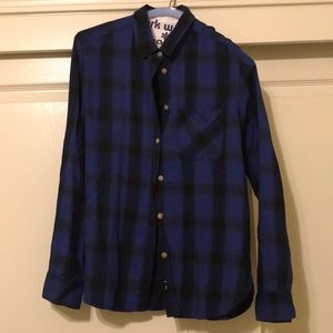 American Eagle blue and black flannel